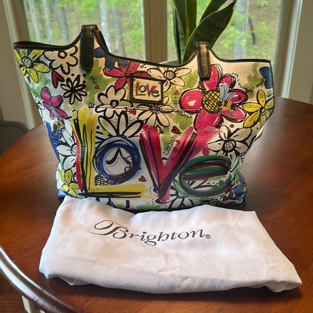 NWT Brighton Scribble Garden Large Bag
